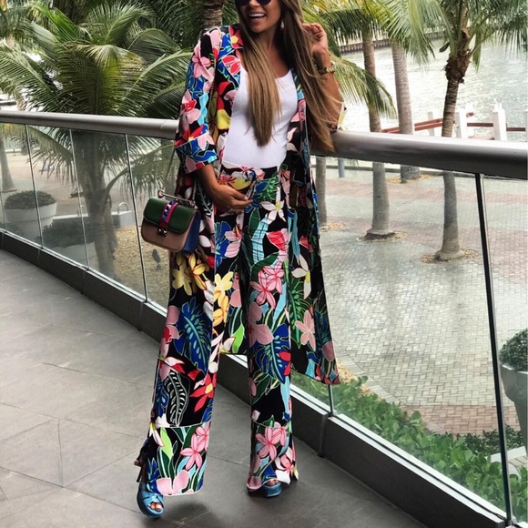 Zara Jackets & Blazers - ZARA TROPICAL PRINT OVERSHIRT KIMONO Size S